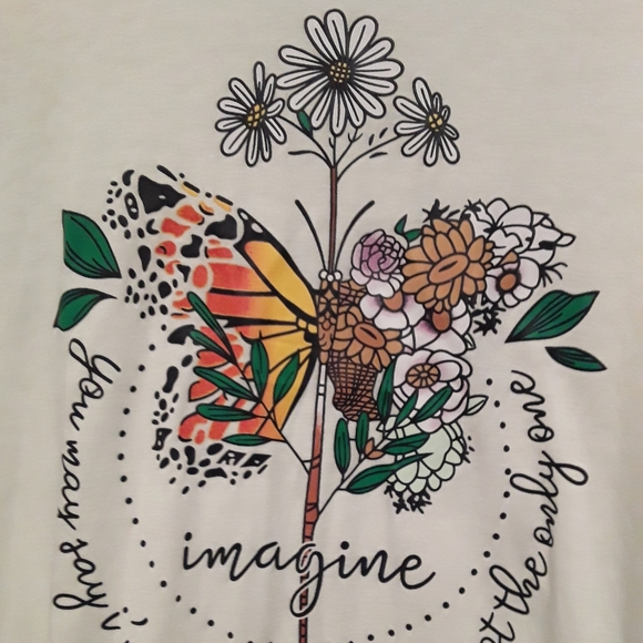 MISSLOOK Womens John Lennons Imagine Inspired Tee - Picture 5 of 10